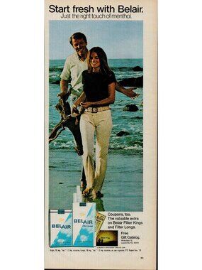 1971 Belair Light Menthol Filter Cigarettes Vintage Print Ad (L3)